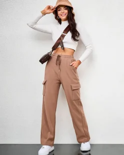 New Ocieplane damskie spodnie typu bojówki Spodnie Cargo