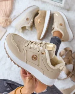 New Ocieplane sneakersy damskie z futerkiem Boris Damskie Ocieplane|Sneakersy