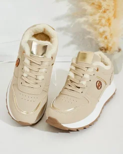 New Ocieplane sneakersy damskie z futerkiem Boris Damskie Ocieplane|Sneakersy