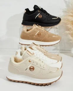 New Ocieplane sneakersy damskie z futerkiem Boris Damskie Ocieplane|Sneakersy