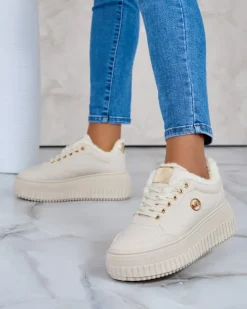 Hot Ocieplane sneakersy damskie z futerkiem Sofi Damskie Ocieplane|Sneakersy