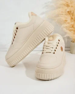 Hot Ocieplane sneakersy damskie z futerkiem Sofi Damskie Ocieplane|Sneakersy