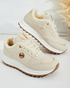 Sale Ocieplane sneakersy damskie z futerkiem Boris Damskie Ocieplane|Sneakersy