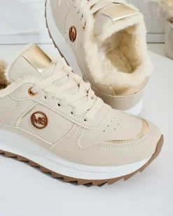 Sale Ocieplane sneakersy damskie z futerkiem Boris Damskie Ocieplane|Sneakersy