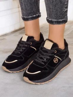 Sale Ocieplane sneakersy damskie z futerkiem Boris Damskie Ocieplane|Sneakersy