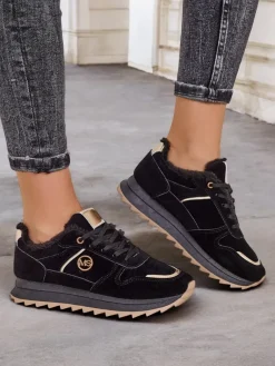 Sale Ocieplane sneakersy damskie z futerkiem Boris Damskie Ocieplane|Sneakersy