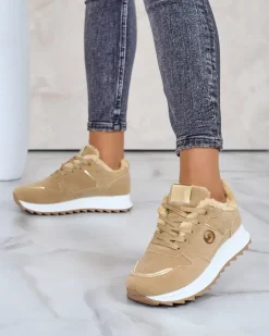 Clearance Ocieplane sneakersy damskie z futerkiem Boris Damskie Ocieplane|Sneakersy