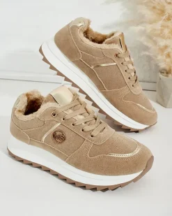 Clearance Ocieplane sneakersy damskie z futerkiem Boris Damskie Ocieplane|Sneakersy