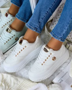 Clearance Ocieplane sneakersy damskie z futerkiem Sofi Damskie Ocieplane|Sneakersy