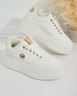 Clearance Ocieplane sneakersy damskie z futerkiem Sofi Damskie Ocieplane|Sneakersy