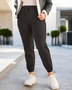 Clearance Ocieplane spodnie dresowe damskie PLUS SIZE Spodnie Dresowe|Plus Size