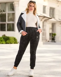 Online Ocieplane spodnie dresowe damskie PLUS SIZE Spodnie Dresowe|Plus Size