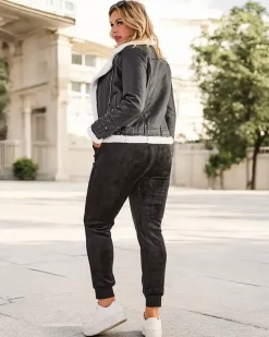 Online Ocieplane spodnie dresowe damskie PLUS SIZE Spodnie Dresowe|Plus Size