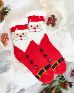 Hot Ocieplane świąteczne damskie skarpetki z Mikołajem Skarpetki