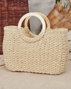 Okrągła słomkowa torba Nils Damskie Wiklinowe I Słomiane