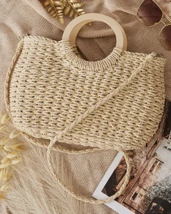 Okrągła słomkowa torba Nils Damskie Wiklinowe I Słomiane