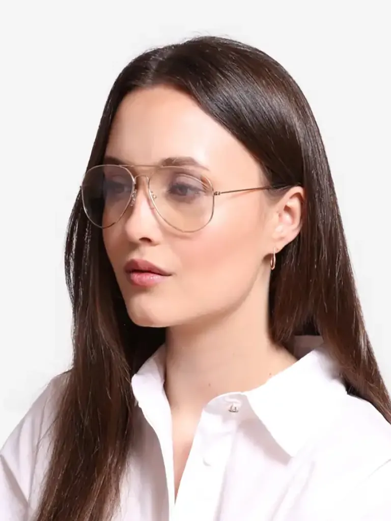 Online Okulary przeciwsłoneczne transparentne w srebrnej oprawce Damskie Okulary Przeciwsłoneczne