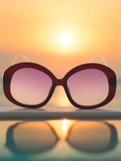 Sale Okulary przeciwsłoneczne z ozdobnymi nausznikami Glam Shine Damskie Okulary Przeciwsłoneczne