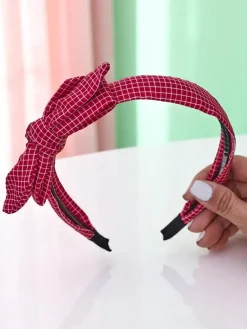 Sale Opaska do włosów z kokardką w kratkę Gosia Damskie Akcesoria Do Włosów