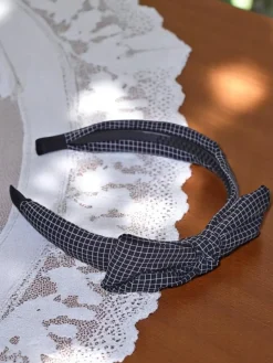 Outlet Opaska do włosów z kokardką w kratkę Gosia Damskie Akcesoria Do Włosów