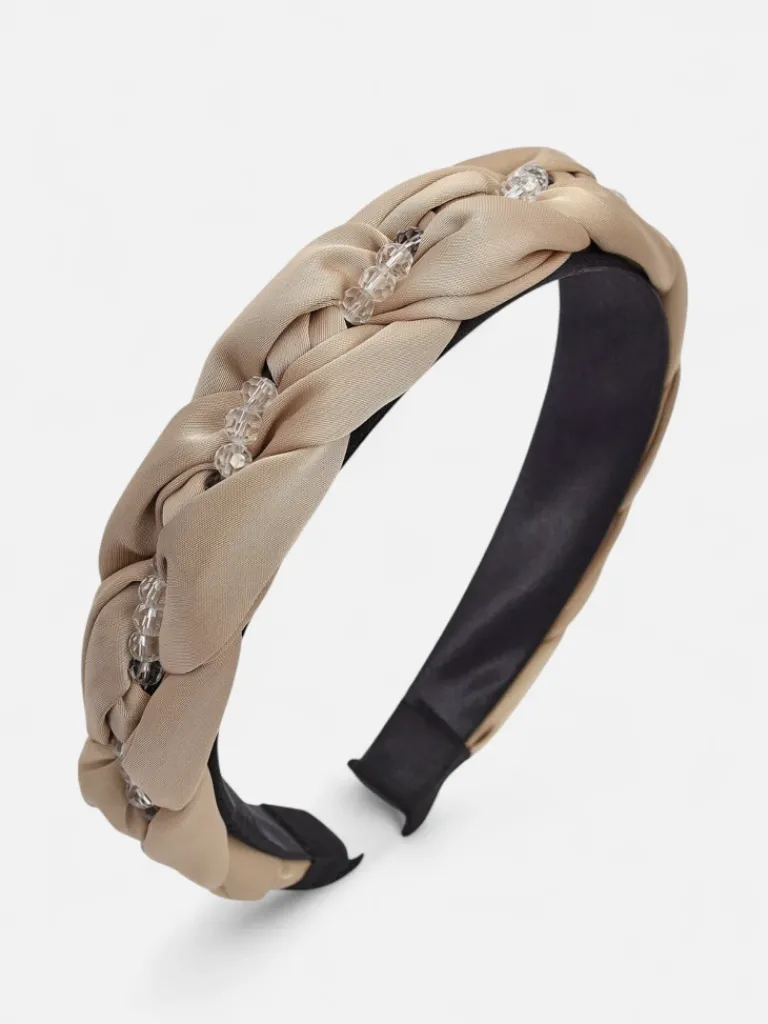 Best Opaska na włosy z plecionką w warkocz i perełkami Damskie Akcesoria Do Włosów