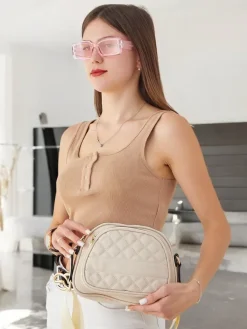 New Owalna mała damska torebka z eko skóry Damskie Małe Torebki