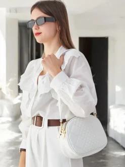 Online Owalna mała damska torebka z eko skóry Damskie Małe Torebki