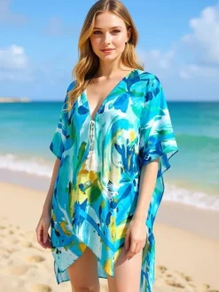 Best Pareo- Tunika letnia plażowa damska wzorzysta Wild Coast Narzutka Plażowa|Bluzki / Koszule / Koszulki