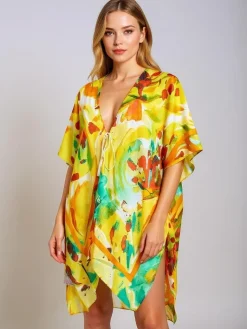 Pareo- Tunika letnia plażowa damska wzorzysta Wild Coast Narzutka Plażowa|Bluzki / Koszule / Koszulki