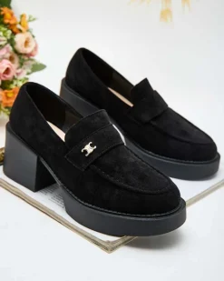 Hot Półbuty damskie na wysokim słupku Pegorami Półbuty|Mokasyny Na Obcasie