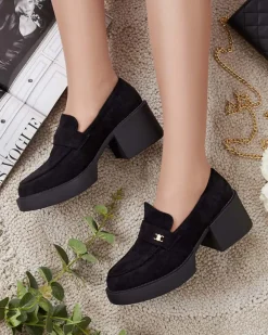 Hot Półbuty damskie na wysokim słupku Pegorami Półbuty|Mokasyny Na Obcasie