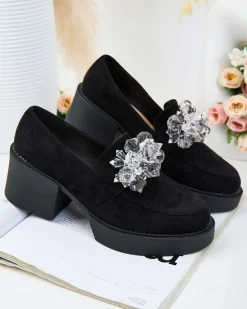 Hot Półbuty damskie na wysokim słupku Pegorani Półbuty|Mokasyny Na Obcasie