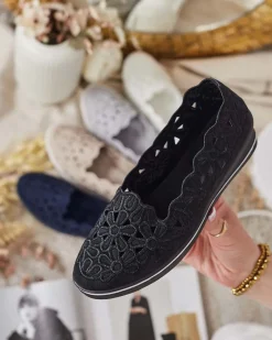 Półbuty damskie na niskim koturnie Dellio Półbuty