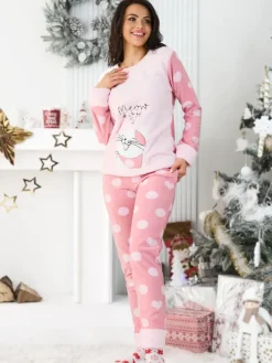 Piżama damska z kotkiem Piżamy