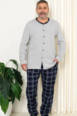 Piżama męska w szarym kolorze PLUS SIZE Plus Size|Piżamy