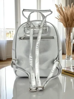 Discount Plecak damski z eko skóry w paski Metallic Stripes Damskie Plecaki