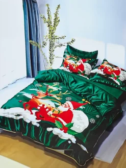 New Pościel świąteczna 160x200 komplet 3-CZĘŚCI 200 X 220 Cm