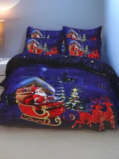 Clearance Pościel świąteczna 160x200 komplet 3-CZĘŚCI 160 X 200 Cm