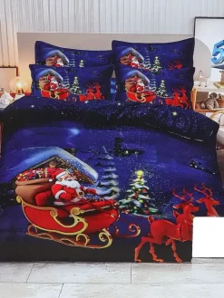 Clearance Pościel świąteczna 160x200 komplet 3-CZĘŚCI 160 X 200 Cm