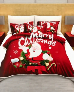 Pościel świąteczna 200x220 komplet 4-CZĘŚCI 200 X 220 Cm