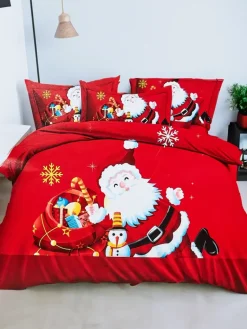 New Pościel świąteczna 160x200 komplet 3-CZĘŚCI 200 X 220 Cm