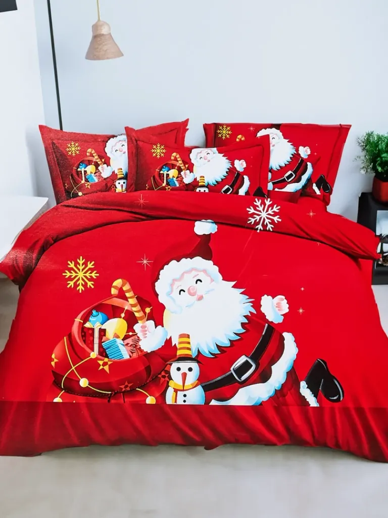 New Pościel świąteczna 160x200 komplet 3-CZĘŚCI 200 X 220 Cm