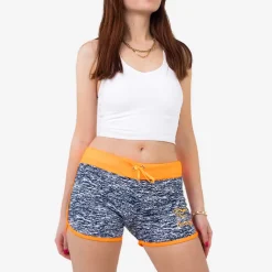 Clearance Pomarańczowo-granatowe neonowe damskie sportowe krótkie spodenki Krótkie Spodenki