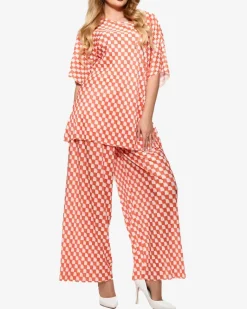 Best damski plisowany wzorzysty komplet Damskie Komplety Damskie