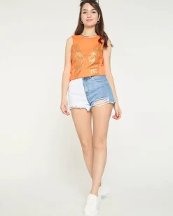 damski top ze złotym nadrukiem skrzydeł Bluzki / Koszule / Koszulki