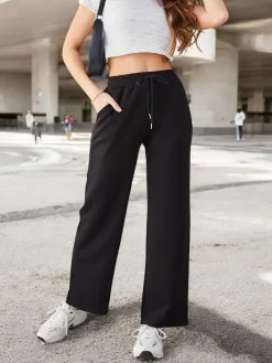 Best Poszerzane spodnie damskie Spodnie Materiałowe