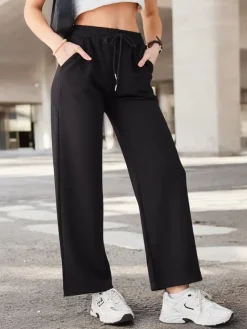 Best Poszerzane spodnie damskie Spodnie Materiałowe