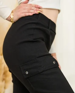 Proste damskie spodnie typu bojówki w kolorze m Plus Size|Spodnie Materiałowe