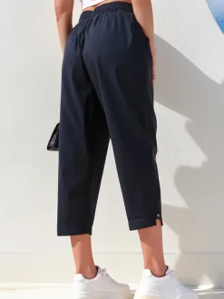 Hot Proste spodnie damskie materiałowe 7/8 Spodnie Materiałowe