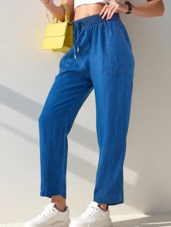 Best Proste spodnie damskie materiałowe 7/8 Spodnie Materiałowe